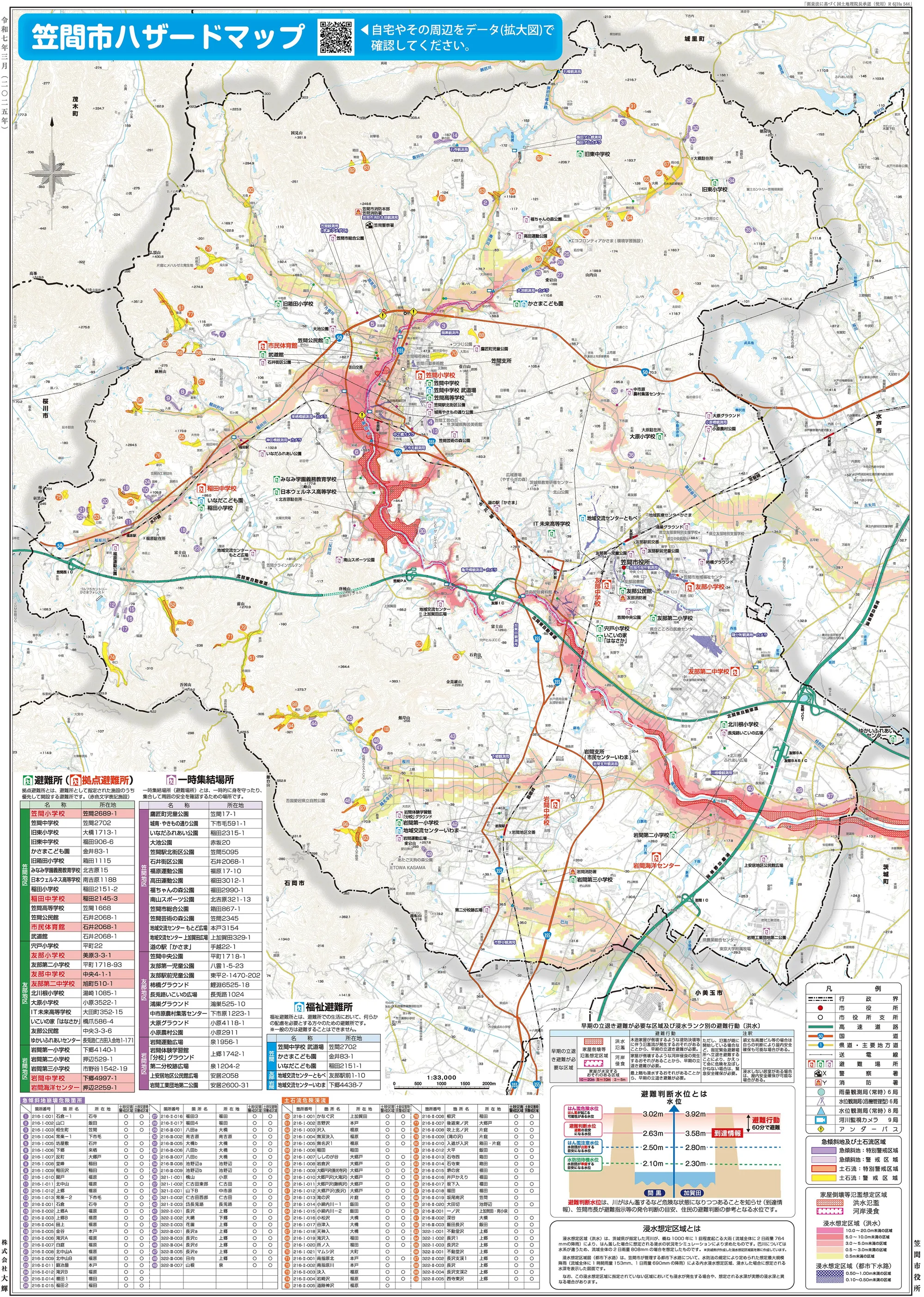 笠間市 防災マップ