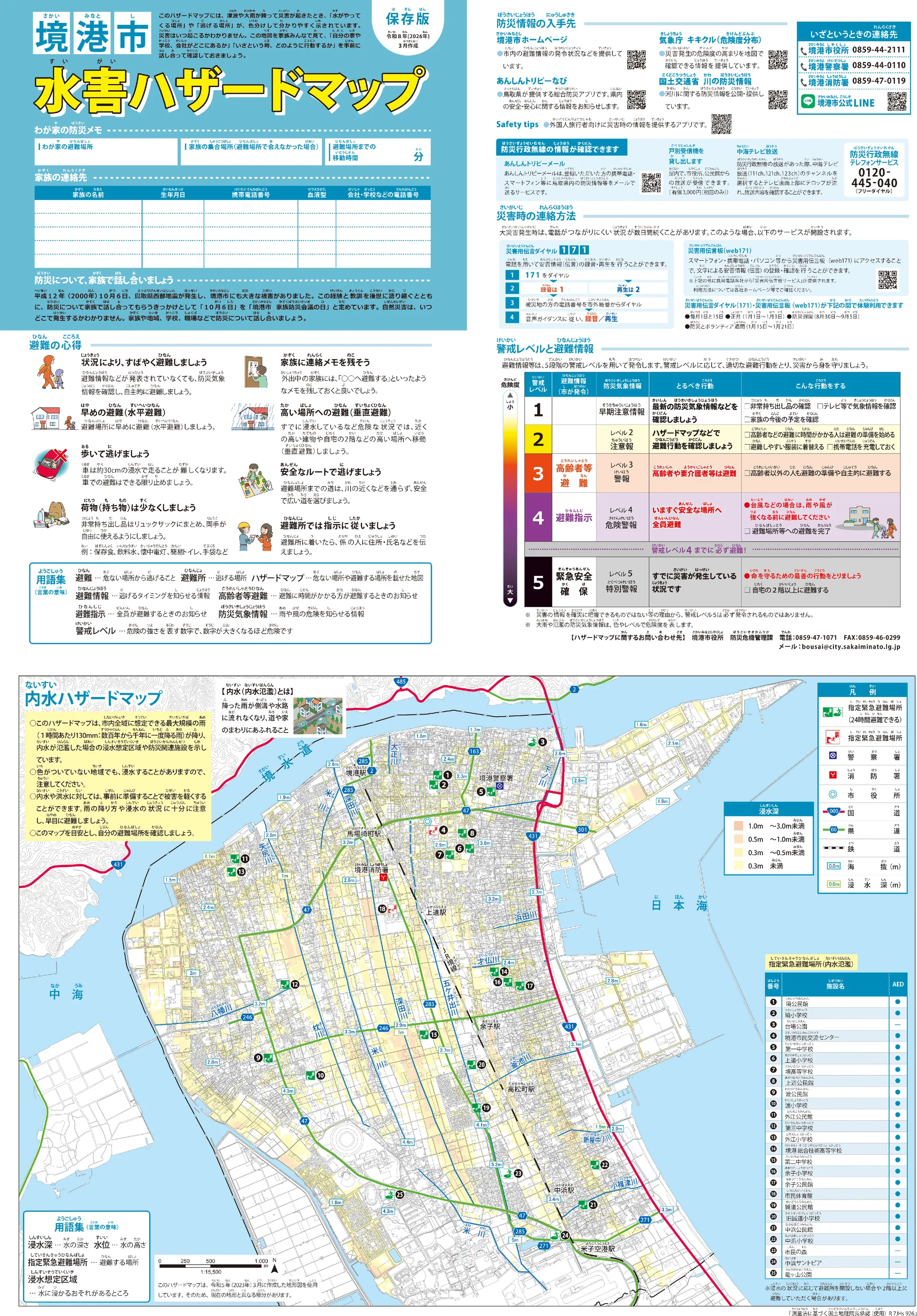 境港市 水害ハザードマップ（内水）