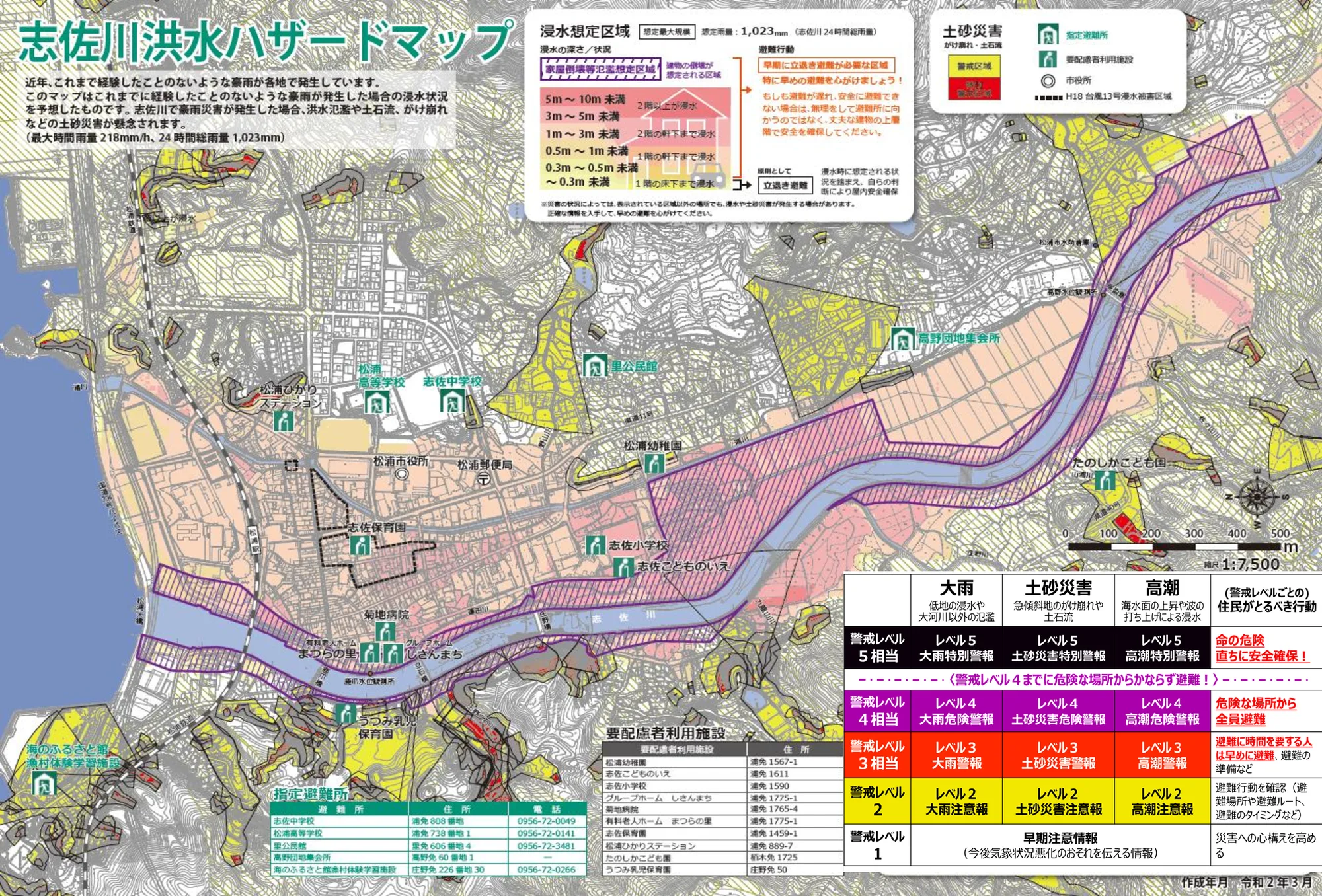松浦市 洪水ハザードマップ（志佐川）